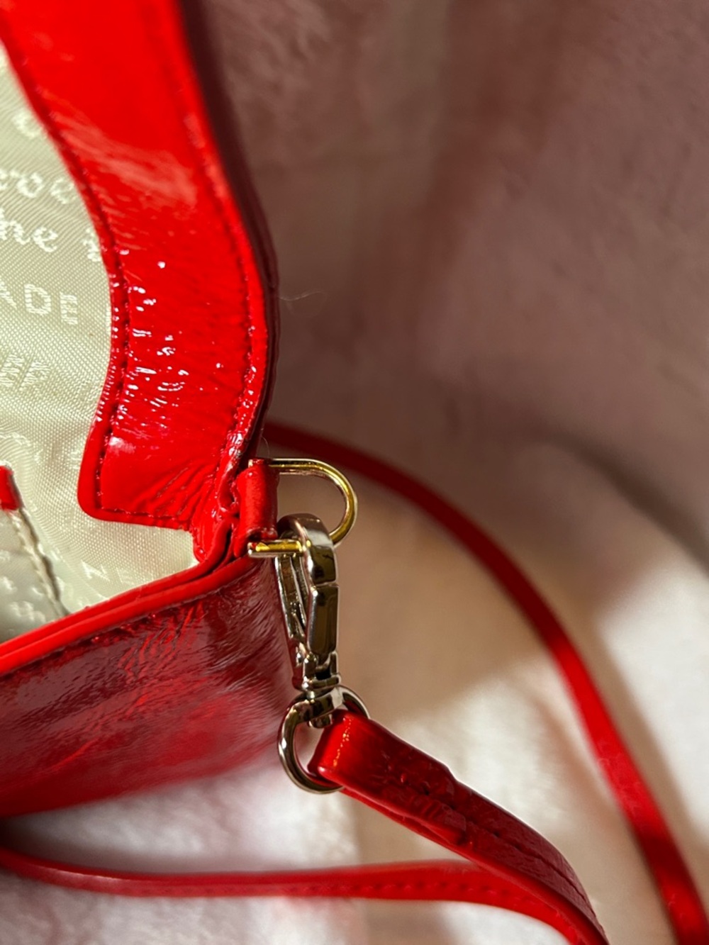 387. Kate Spade Red Fanfare Missy clutch/crossbody-Storybook lining - Picture 10 of 11